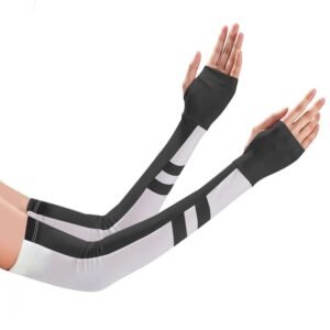 PALAY Hand Gloves for Sun Protection with Arm Sleeves for Women Men, Nylon Ice Silk Sun Protection Gloves Women Cooling UV Hand Cover Arm Sleeves for Bike Riding - Anti-slip