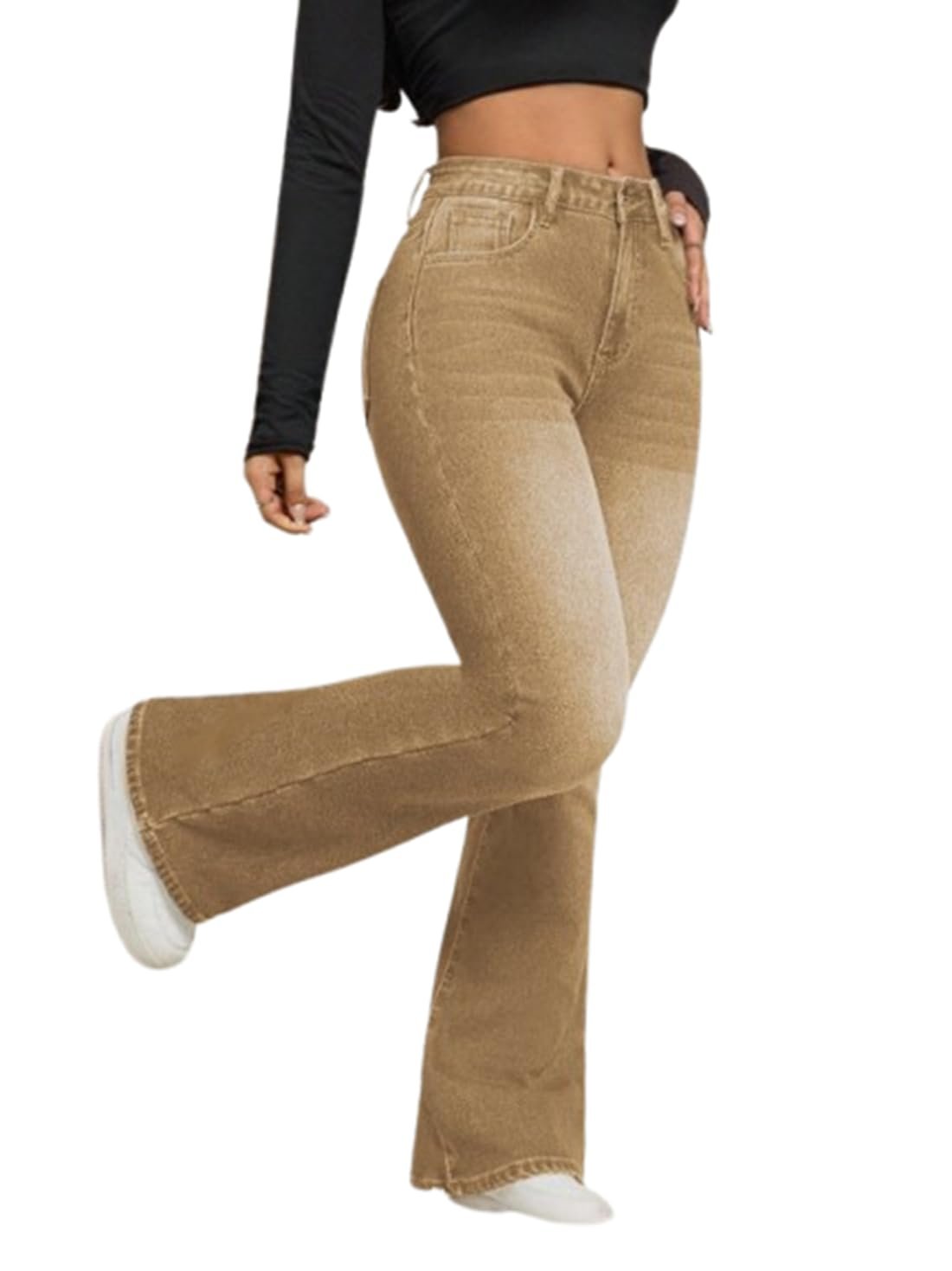 Ben Martin Women’s High Waist Jeans || Flared Bell Bottom Bootcut Pants || Wide Leg Stretch Denim – Perfect for Travel, Party & Everyday Use – Sizes 26–40 (2) - Image 2