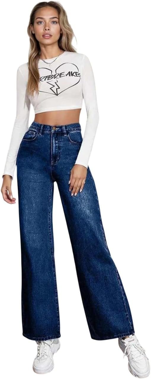 KOTTY Women’s High-Waist Straight-Fit Denim Jeans – Style and Fashionable Casual Wear - Image 2