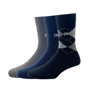 Peter England Men's Cotton Patterned Full Length Socks Pack Of 3