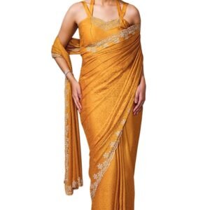 Soch Womens Fendy Georgette Woven Design Saree With Stone Work