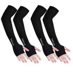 TEKCOOL Arm Sleeves for Men & Women UV Protection Hand Sleeves with Thumb for Boy & Girl Sun Protection Sleeves for Men Arm Sleeves for Women for Running, Hand Cover for Bike Riding Nylon