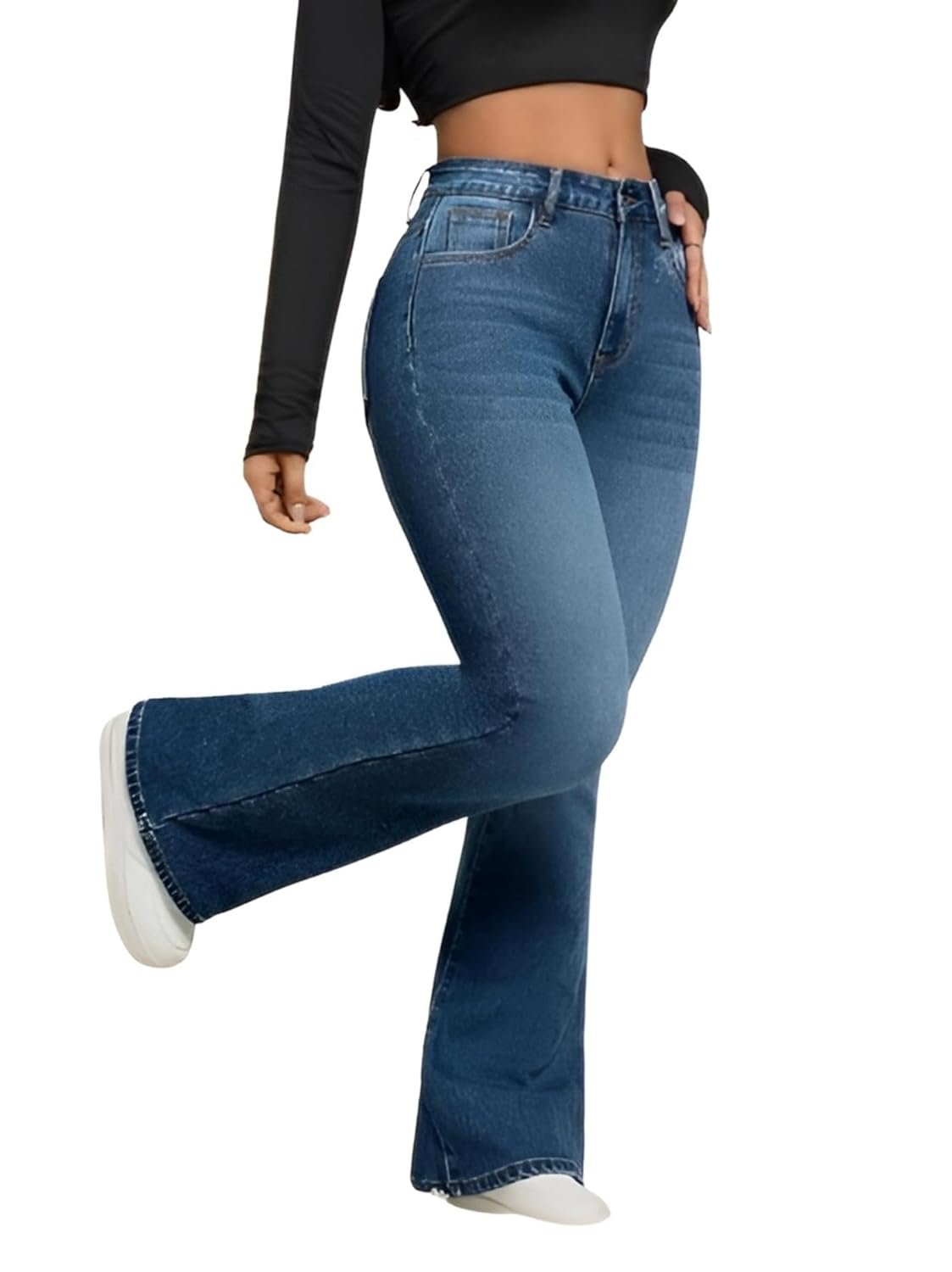 Ben Martin Women’s High Waist Jeans || Flared Bell Bottom Bootcut Pants || Wide Leg Stretch Denim – Perfect for Travel, Party & Everyday Use – Sizes 26–40 (2) - Image 6