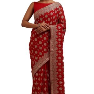 Soch Womens Georgette Embroidered Saree With Stone Work