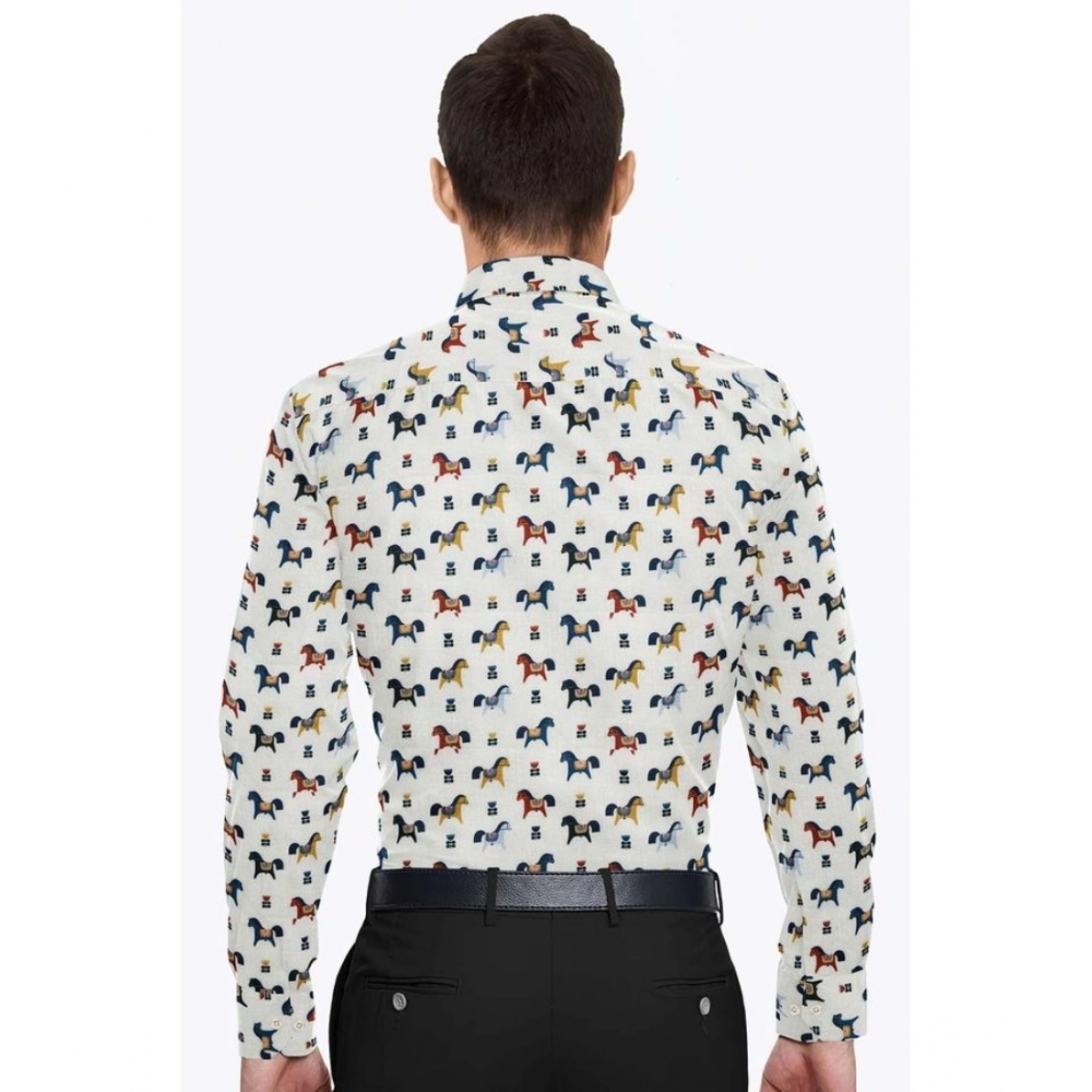 Generic Men's Cotton Blended Printed Full Sleeve Shirt (Multicolor) - Image 2