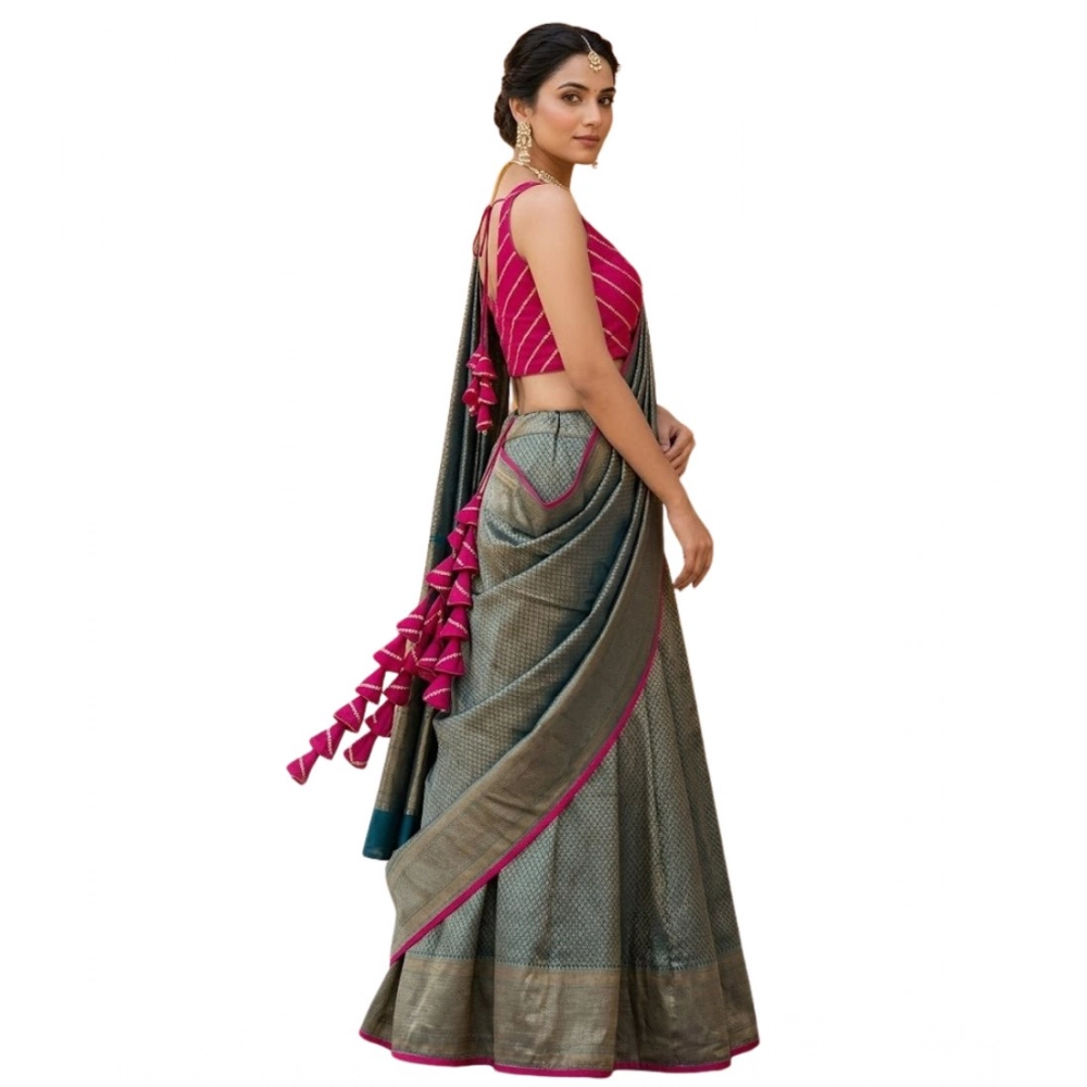 Generic Women's Silk Embellished Sweetheart Neck Sleeveless Readymade Padded Blouse (Pink, Size 38) - Image 2